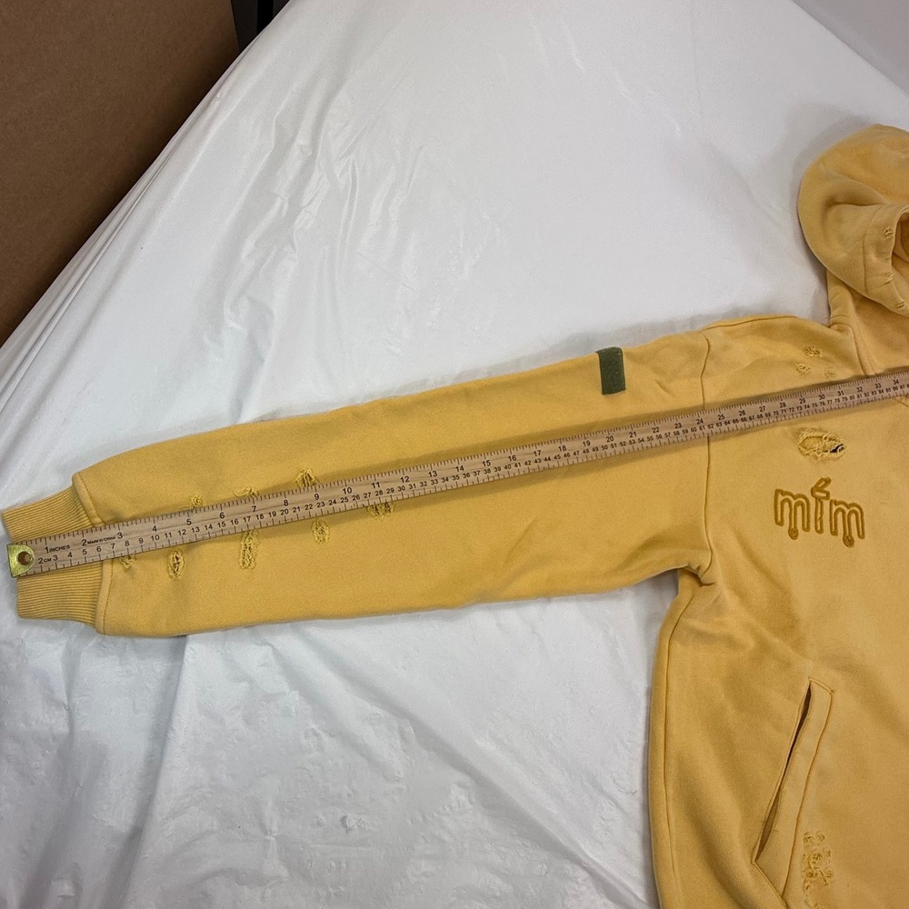 MFM333 Special Ops Distressed Full Zip Hoodie Yellow Eagle Crest Mens Medium - Picture 5 of 9
